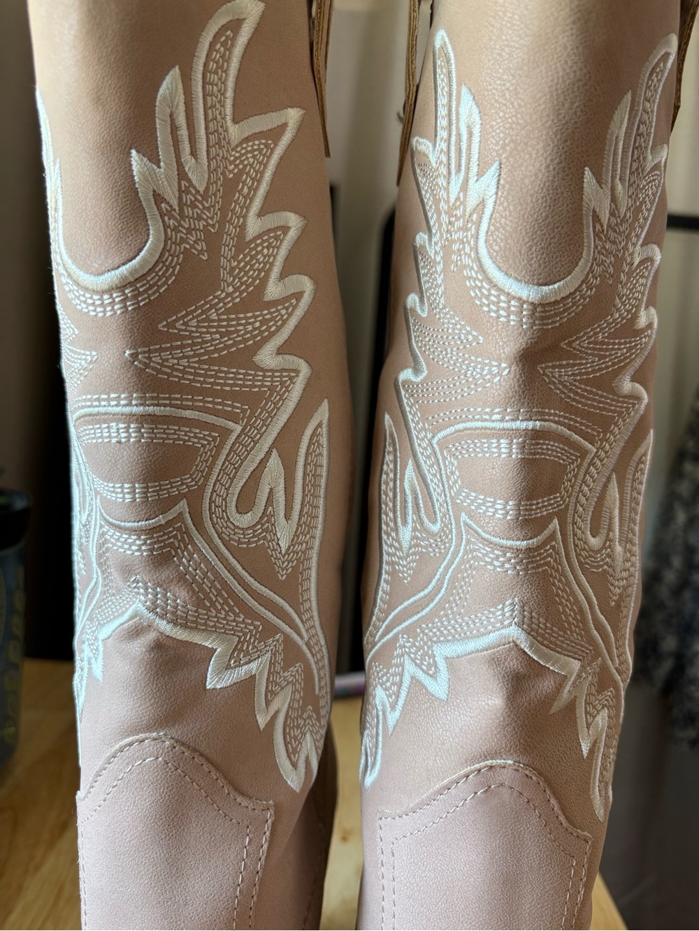 NWOT Altar'd State Pink Western Embroidered Mid-Calf Boots - Picture 7 of 8